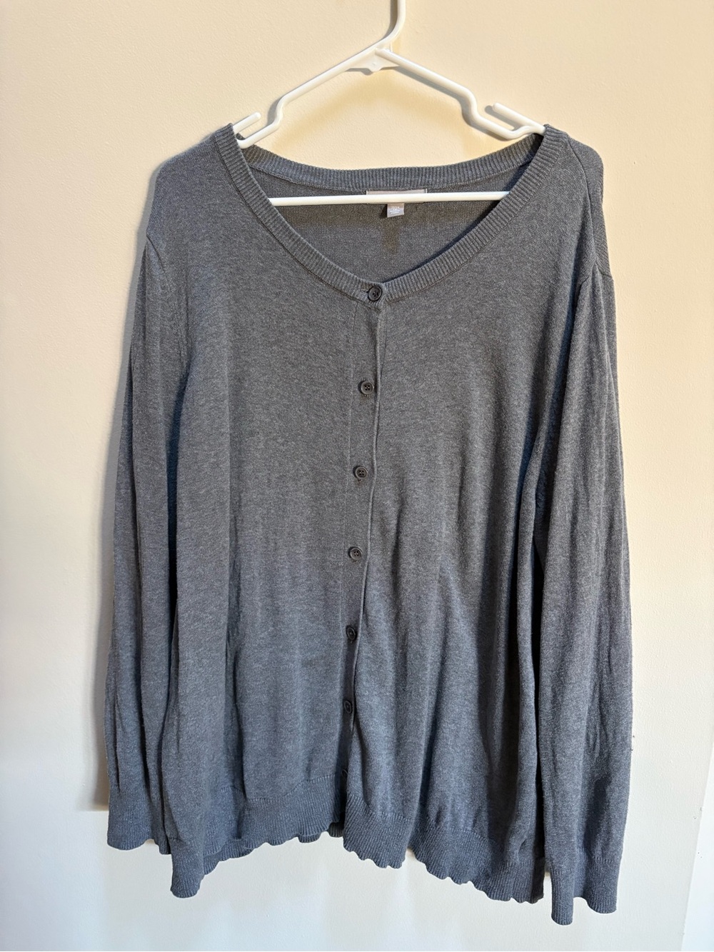 Woman Within Gray Button Front Women’s Sweater